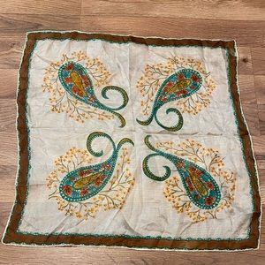 Vintage Handkerchief 100% Silk Hand rolled edge.